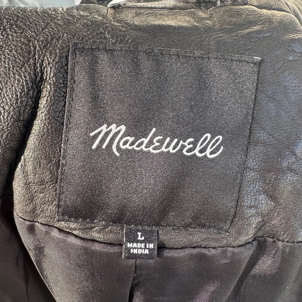 Madewell Black Washed Genuine Leather Jacket - Picture 6 of 16